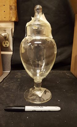 Tall glass urn