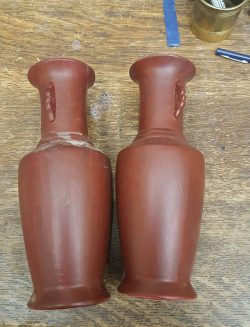 Matching Red Vases