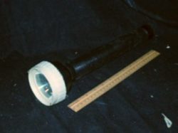Flashlight, long (15”), black plastic
