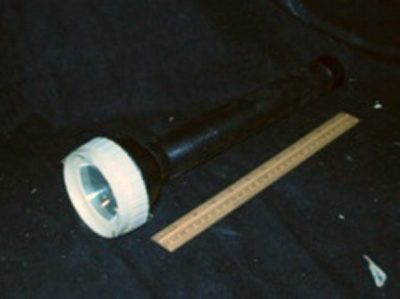 Flashlight, long (15”), black plastic
