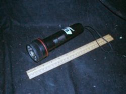 Flashlight, small, black w. red stripe