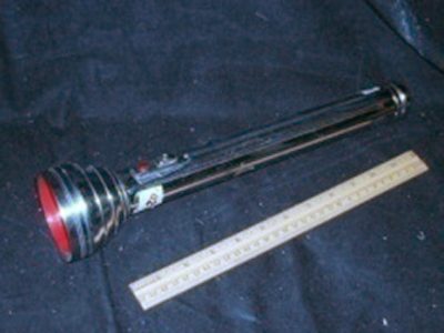 Flashlight, long, silver, “Swan”