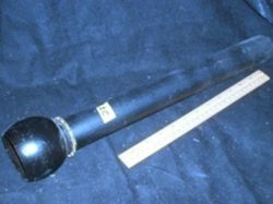 Torch, black metal pipe with top