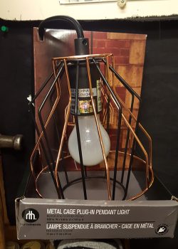 Metal Cage Plug-In Pendant Light