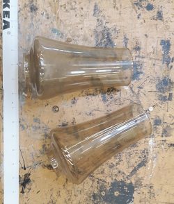 Glass oil lamp chimneys