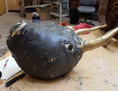 Black bull head w/ Golden Horns