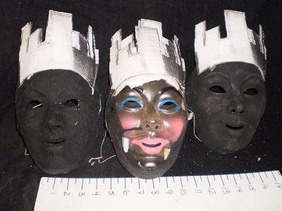 Full Black Face Masks with Crown
