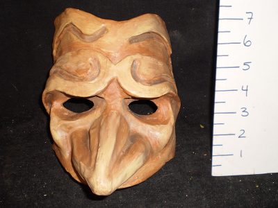 Tan/brown mask with pointed nose