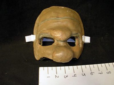 Brown bulbous browed and nosed half mask