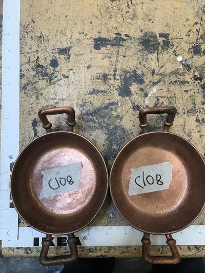Copper serving bowls