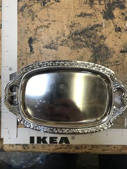 Silver serving tray