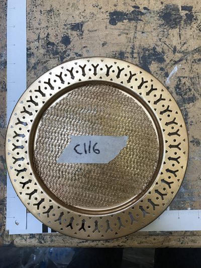 Wide edged gold tray