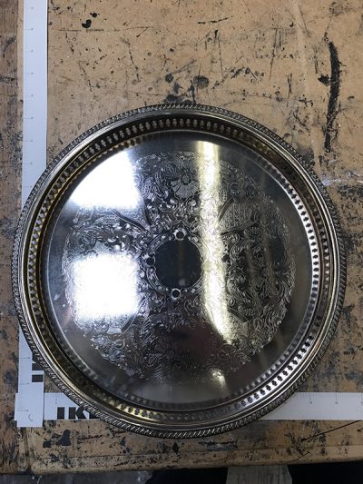 Silver serving tray