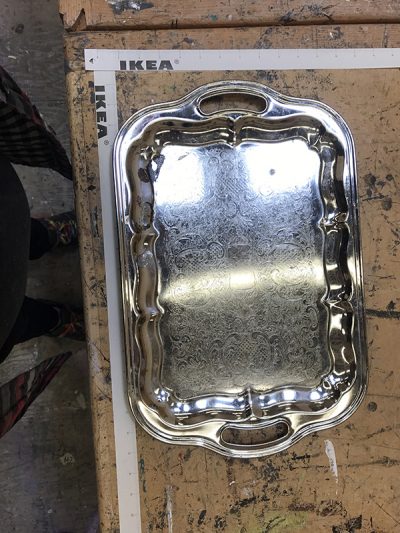 Silver serving tray