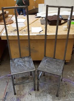 Tall metal chairs