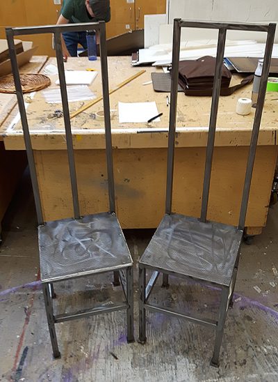 Tall metal chairs