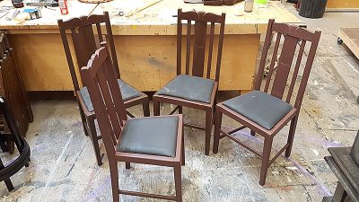 Brown dining chairs