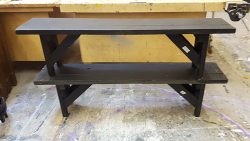 Long black benches