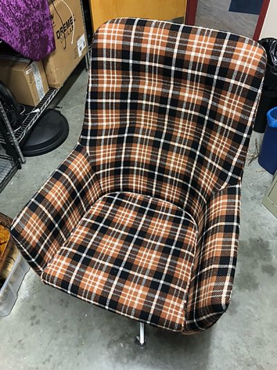 Brown Checked Chair (no wheels) - Image 2
