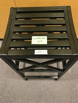 Stool, Black, Slatted