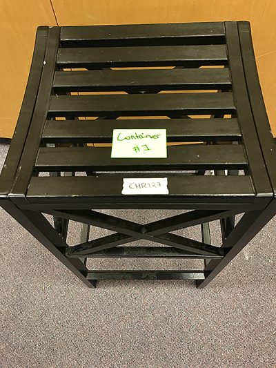Stool, Black, Slatted