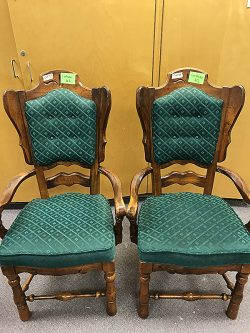 Dining Chair, Upholstered, Green