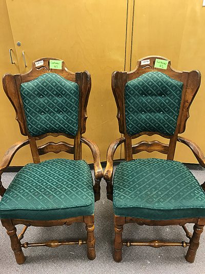 Dining Chair, Upholstered, Green