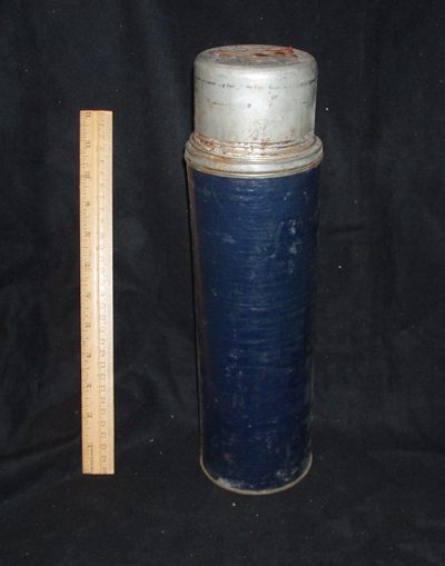 Thermos, large, blue & silver