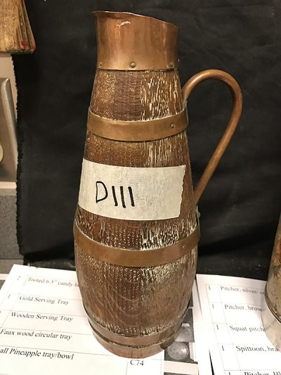 Wooden Jug with Copper Rings