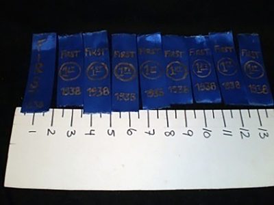 1st Prize ribbons, 1938 (Schoolhouse)