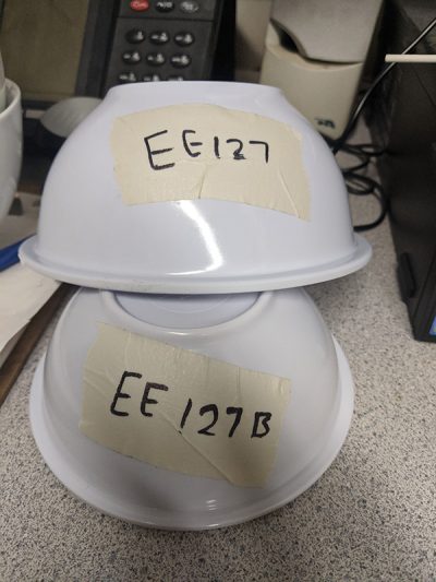 White plastic bowls