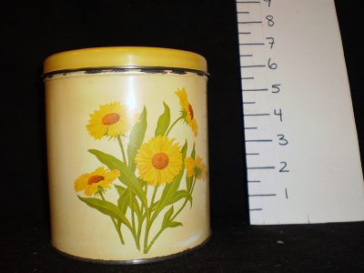 Round Yellow Sunflower Cookie Tin