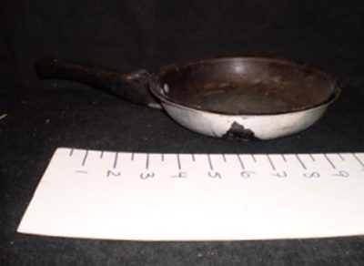 Frying pan, small, dented