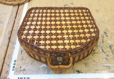 Wicker suitcase