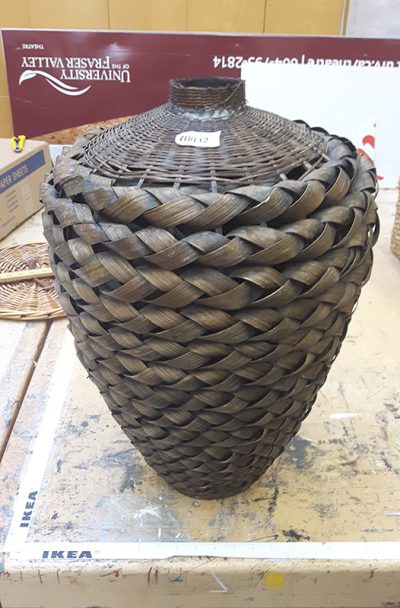 Dark, Sealed Wicker Vase, Large