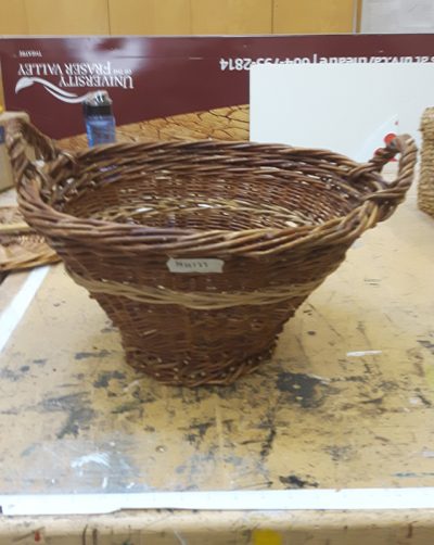 Wicker Bowl with Fixed Handles, Large