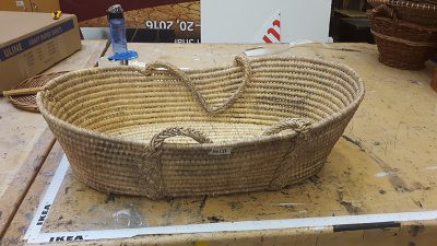 Large wicker baby basket