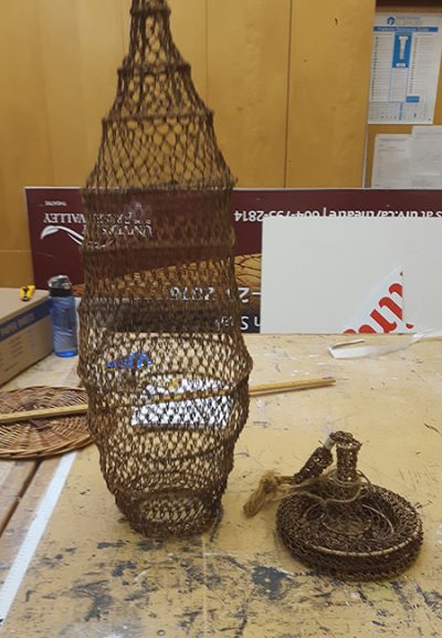 Large collapsible wicker fishermans net