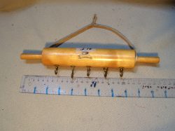 Key rack, small wooden rolling pin