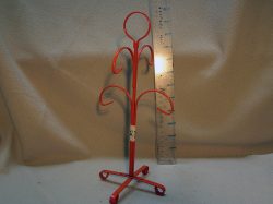 Cup rack, metal, orange, holds 4