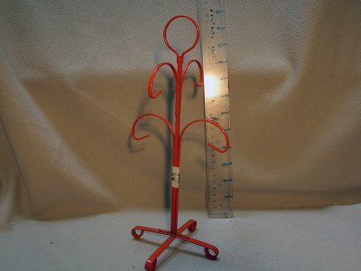 Cup rack, metal, orange, holds 4