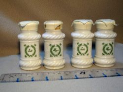 Salt & pepper shakers, green leaves