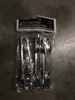Silver Plastic Tongs (4)