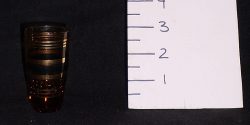 Striped shot glasses, brown, gold