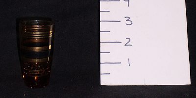 Striped shot glasses, brown, gold