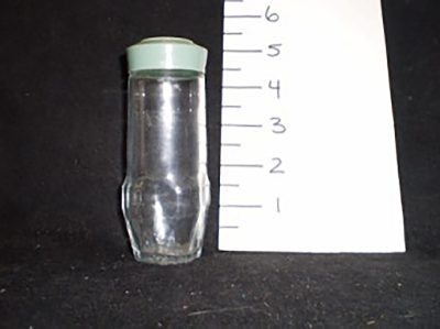 Glass jar green top