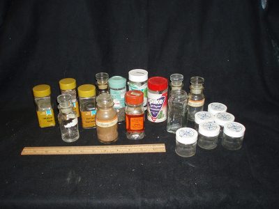 Assorted spice bottles (in bag)