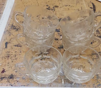 Checkered Glass punch cups