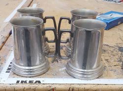 Set of metal steins