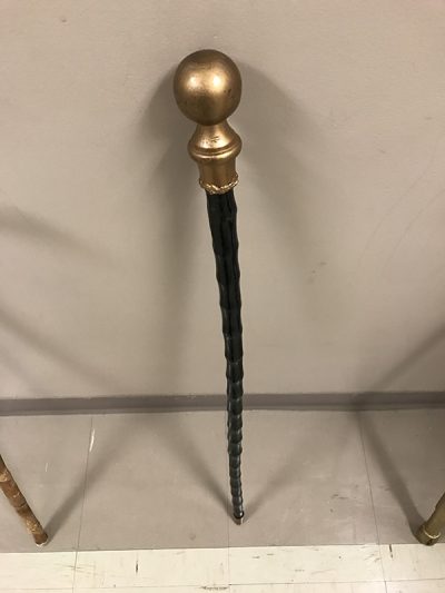 Cane with gold knob 37"